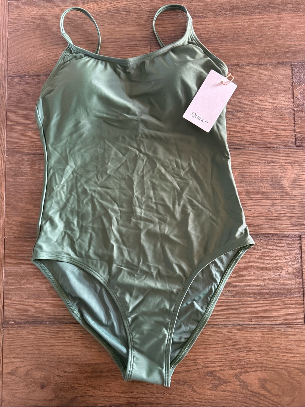 Quince Olive Green One Piece Swimsuit Small NWT Sustainable Swim